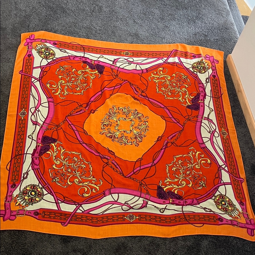 Vibrant Orange and Pink Scarf